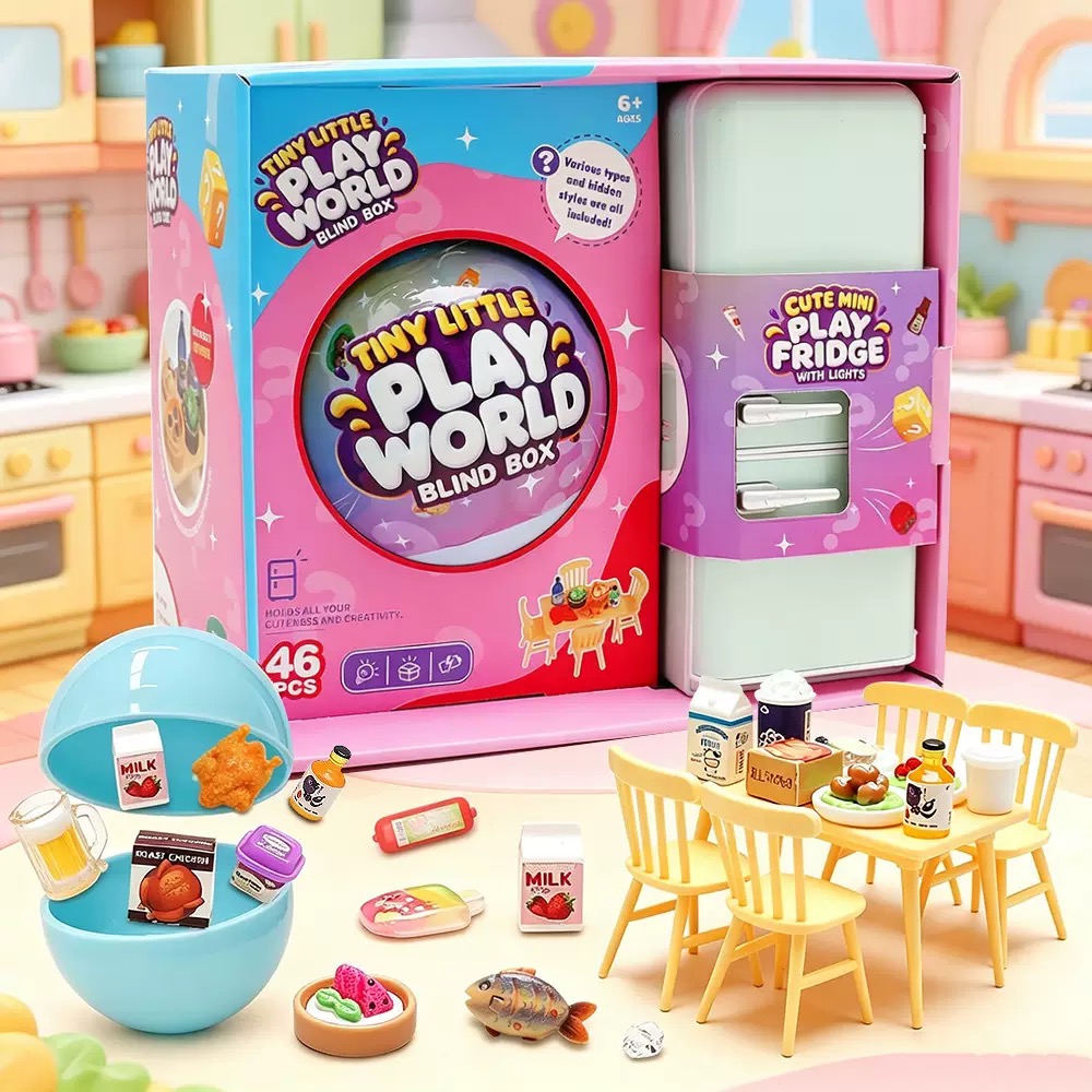 Bistro Table Set - 4 Renkli Mini Buzdolabı Gizemli Kutu