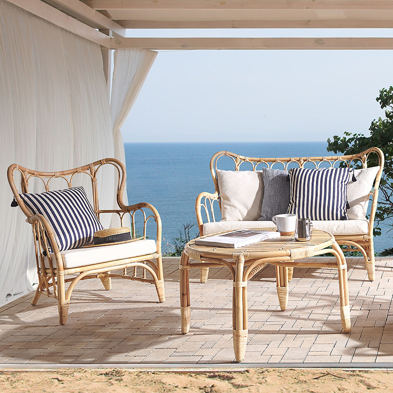 Outdoor Furniture Indonesia - Doğal rattan kanepe Açık hava çift