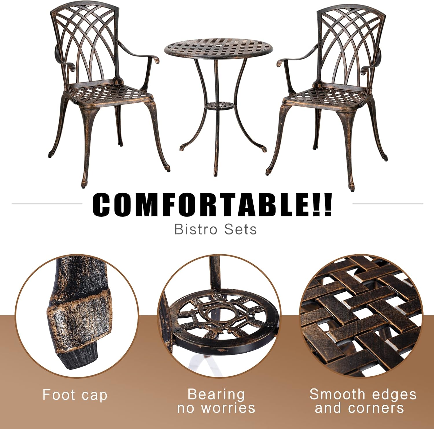 Bronz paslanmaz döküm alüminyu - Bistro Table Set incelemesi ve fiyatı