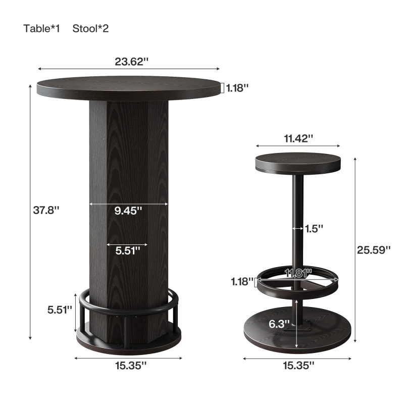 Özel Tasarım Yuvarlak Bar Masa - Bistro Table Set incelemesi ve fiyatı