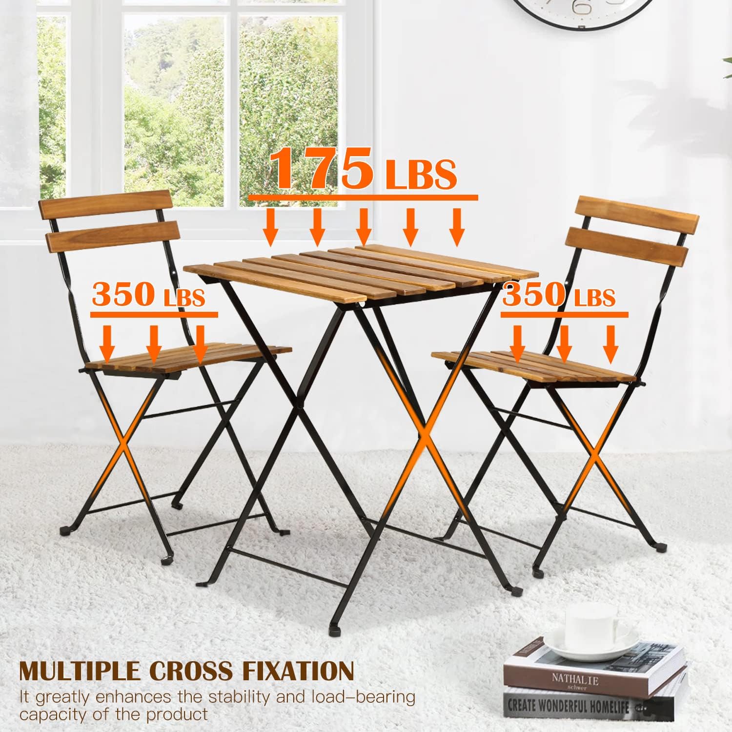 Doğal ahşap 3 parçalı katlanab - Bistro Table Set incelemesi ve fiyatı