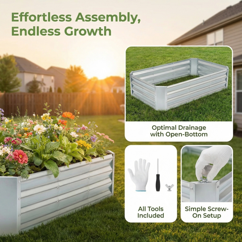 Büyük Tabansız Galvanizli Bahç - Garden Storage Box incelemesi ve fiyatı