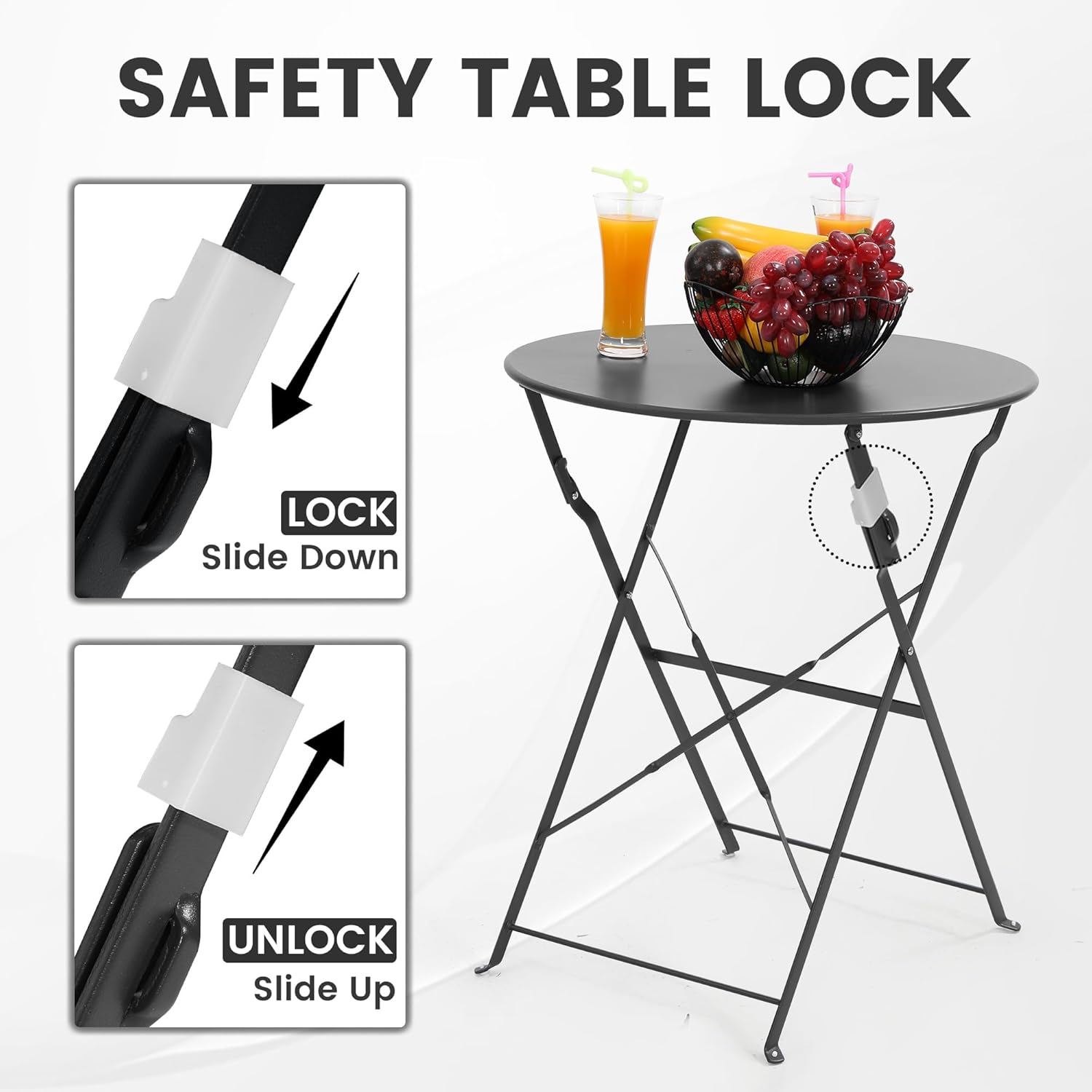 Yer tasarrufu sağlayan siyah 3 - Bistro Table Set incelemesi ve fiyatı