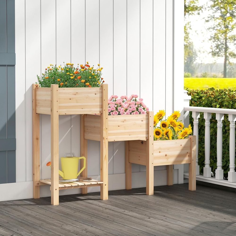 3 Katlı Ahşap Yükseltilmiş Bah - Garden Storage Box incelemesi ve fiyatı