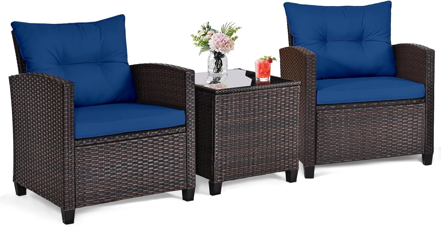Lacivert rattan hasır 3 parçal - Bistro Table Set incelemesi ve fiyatı